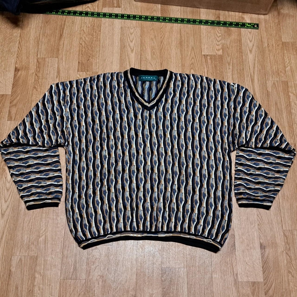 Tundra Canada Coogi Style Cosby 3D Textured Sweater Mens Large